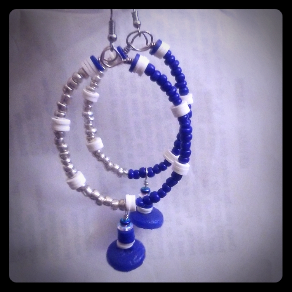 Blue Krobo Ghana Earrings